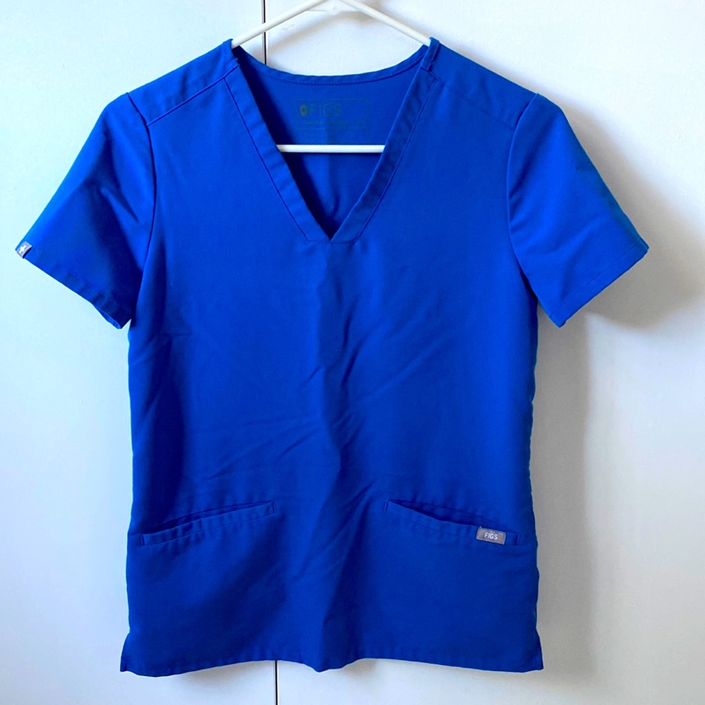 FIGS two pocket scrub top Royal blue